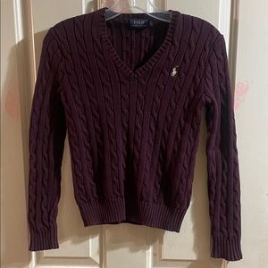 Polo by Ralph Lauren Men's Deep Burgundy V-Neck Sweater